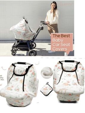 Acrabros Baby  Car Seat Cover washable Deer Floral Print